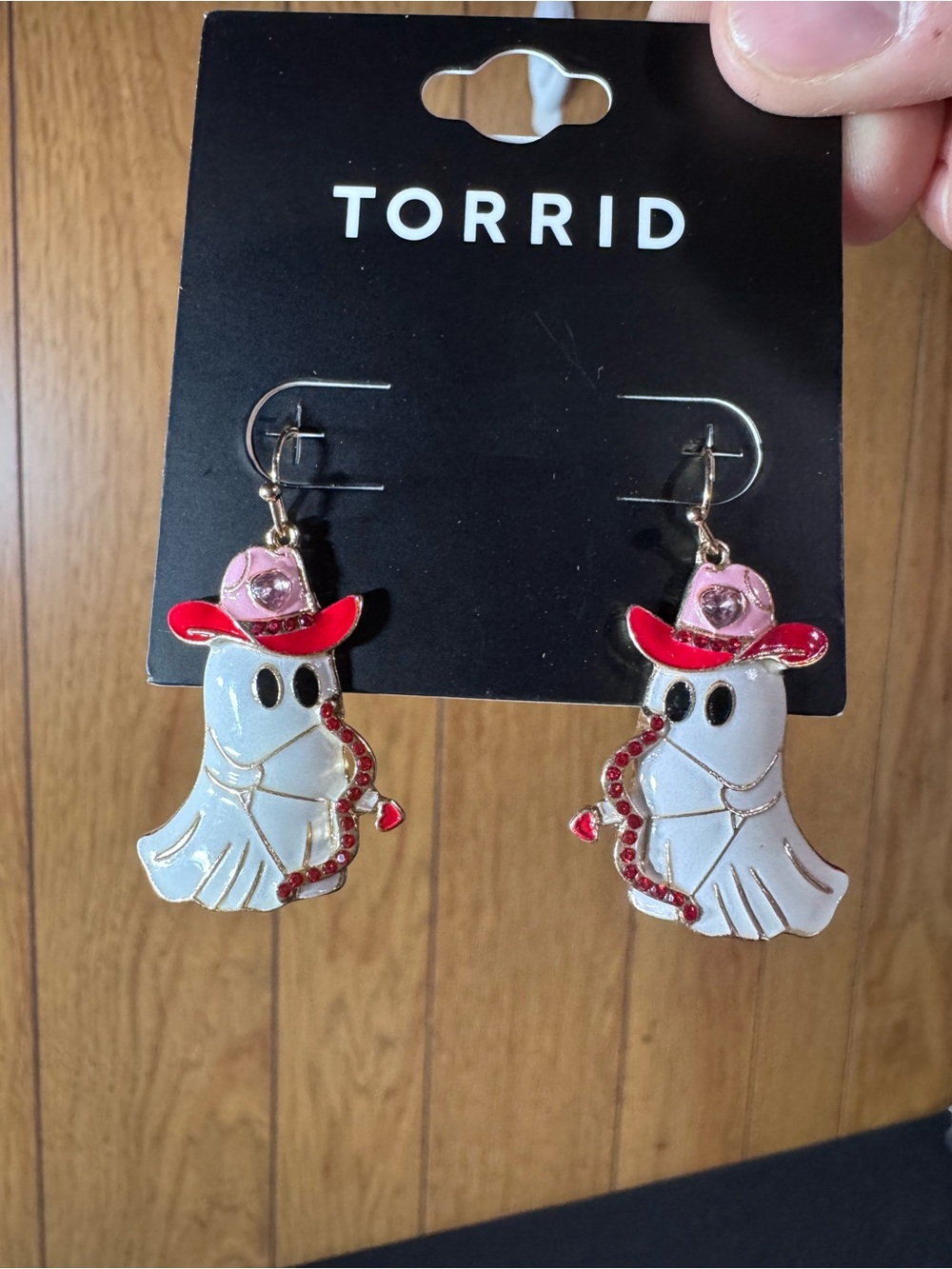 Torrid Gold Ghost Cowboy Hat Dangle Earrings‎ NWT
